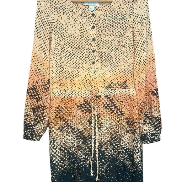 Charlie Jade silk dress XS 2 piece with beautiful  pink slip near new condition - Picture 2 of 14